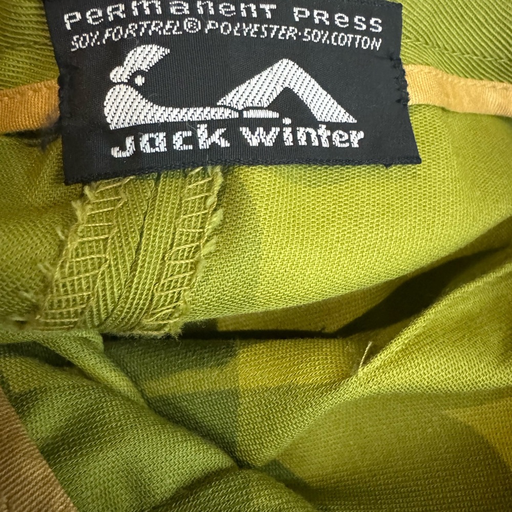 NWOT 1950s/60s Jack Winter Olive Green 50% Fortrel Poly/50% Cotton Cigarette Pan - Picture 4 of 4